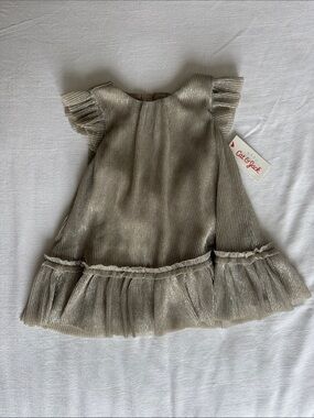Cat & Jack Shimmery Gold Ruffle Dress